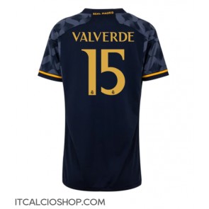 Real Madrid Federico Valverde #15 Seconda Maglia Femmina 2023-24 Manica Corta